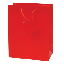 Creative Dísztasak CREATIVE Special Simple M 18x23x10 cm egyszínű piros zsinórfüles ajándéktasak