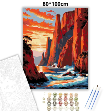 Creative Land Kft Alkonyati sziklatornyok - számfestő készlet – 80×100 cm (Keret nélkül) kreatív és készségfejlesztő