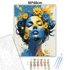 Creative Land Kft Álomszerű virágkorona - számfestő készlet – 50×60 cm (Keretre feszítve) kreatív és készségfejlesztő