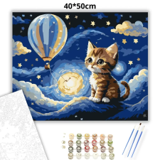 Creative Land Kft Bájos álmodozó kiscica - számfestő készlet – 40×50 cm (Keretre feszítve) kreatív és készségfejlesztő