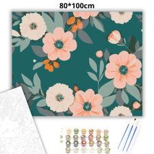 Creative Land Kft Barackos árnyalatú virágok - számfestő készlet – 80×100 cm (Keretre feszítve) kreatív és készségfejlesztő