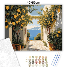 Creative Land Kft Citromos sétány - számfestő készlet – 40×50 cm (Keretre feszítve) kreatív és készségfejlesztő
