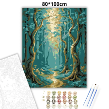 Creative Land Kft Csavarodó fák - számfestő készlet – 80×100 cm (Keretre feszítve) kreatív és készségfejlesztő