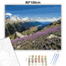 Creative Land Kft Csendes hegykoszorú - számfestő készlet – 80×100 cm (Keretre feszítve) kreatív és készségfejlesztő