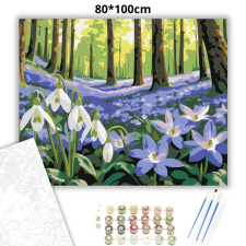 Creative Land Kft Csendes ibolyaszőnyeg - számfestő készlet – 80×100 cm (Keretre feszítve) kreatív és készségfejlesztő