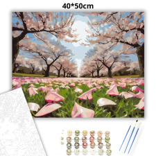 Creative Land Kft Csendes virágzás - számfestő készlet – 40×50 cm (Keretre feszítve) kreatív és készségfejlesztő