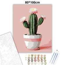 Creative Land Kft Cserepes kaktuszvirág - számfestő készlet – 80×100 cm (Keretre feszítve) kreatív és készségfejlesztő
