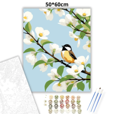 Creative Land Kft Derűs cinege pihenője - számfestő készlet – 50×60 cm (Keretre feszítve) kreatív és készségfejlesztő