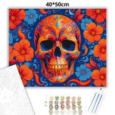 Creative Land Kft Élénk virágkoszorús koponya - számfestő készlet kreatív és készségfejlesztő