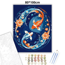 Creative Land Kft Halak - Kék egyensúly - számfestő készlet – 80×100 cm (Keretre feszítve) kreatív és készségfejlesztő