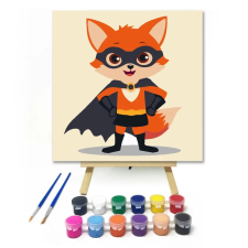 Creative Land Kft Hősies róka - gyerek számfestő készlet – 30×30 cm (Keretre feszítve) kreatív és készségfejlesztő