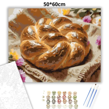 Creative Land Kft Húsvéti fonott kalács - számfestő készlet – 50×60 cm (Keretre feszítve) kreatív és készségfejlesztő