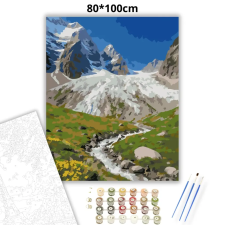 Creative Land Kft Hűvös gleccservölgy - számfestő készlet – 80×100 cm (Keretre feszítve) kreatív és készségfejlesztő