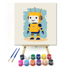 Creative Land Kft Játékos robot - gyerek számfestő készlet – 40×40 cm (Keret nélkül) kreatív és készségfejlesztő