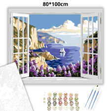 Creative Land Kft Kilátás az öbölre - számfestő készlet – 80×100 cm (Keretre feszítve) kreatív és készségfejlesztő