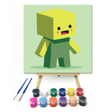 Creative Land Kft Kocka baba - gyerek számfestő készlet – 30×30 cm (Keretre feszítve) kreatív és készségfejlesztő