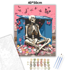 Creative Land Kft Magányos csontváz pillangókkal - számfestő készlet – 40×50 cm (Keretre feszítve) kreatív és készségfejlesztő