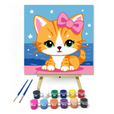 Creative Land Kft Masnis kiscica - gyerek számfestő készlet – 30×30 cm (Keretre feszítve) kreatív és készségfejlesztő