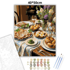 Creative Land Kft Meghitt húsvéti teríték - számfestő készlet – 40×50 cm (Keretre feszítve) kreatív és készségfejlesztő