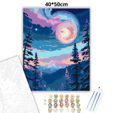 Creative Land Kft Mesés holdkorong - számfestő készlet – 40×50 cm (Keretre feszítve) kreatív és készségfejlesztő