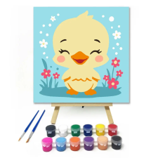 Creative Land Kft Mosolygós kiskacsa - gyerek számfestő készlet – 30×30 cm (Keret nélkül) kreatív és készségfejlesztő