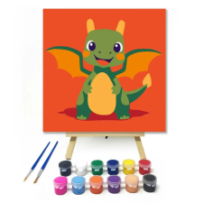 Creative Land Kft Mosolygós sárkány - gyerek számfestő készlet – 50×50 cm (Keret nélkül) kreatív és készségfejlesztő