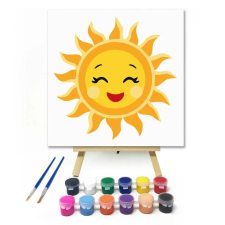 Creative Land Kft Napocska nevetése - gyerek számfestő készlet – 20×20 cm (Keretre feszítve) kreatív és készségfejlesztő