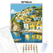 Creative Land Kft Napsütötte kikötő csendje - számfestő készlet – 50×60 cm (Keretre feszítve) kreatív és készségfejlesztő
