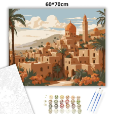 Creative Land Kft Napsütötte kupolaváros - számfestő készlet – 60×70 cm (Keret nélkül) kreatív és készségfejlesztő