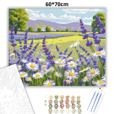 Creative Land Kft Napsütötte margaréták nyugalma - számfestő készlet – 60×70 cm (Keretre feszítve) kreatív és készségfejlesztő