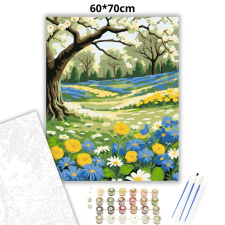 Creative Land Kft Napsütötte százszorszépek - számfestő készlet – 60×70 cm (Keretre feszítve) kreatív és készségfejlesztő