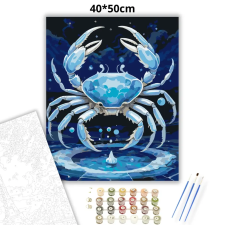 Creative Land Kft Rák - Ezüst árapály - számfestő készlet – 40×50 cm (Keretre feszítve) kreatív és készségfejlesztő