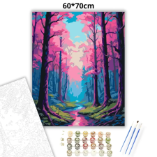 Creative Land Kft Rózsaszín lombkoronák - számfestő készlet – 60×70 cm (Keretre feszítve) kreatív és készségfejlesztő