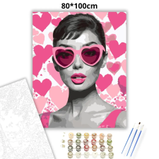 Creative Land Kft Rózsaszín szemüvegben - számfestő készlet – 80×100 cm (Keret nélkül) kreatív és készségfejlesztő