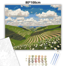 Creative Land Kft Szellős dombhátak nyugalma - számfestő készlet – 80×100 cm (Keretre feszítve) kreatív és készségfejlesztő