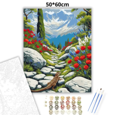 Creative Land Kft Sziklás hegyi ösvény - számfestő készlet – 50×60 cm (Keretre feszítve) kreatív és készségfejlesztő