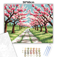 Creative Land Kft Tavaszi magnóliaösvény - számfestő készlet – 50×60 cm (Keretre feszítve) kreatív és készségfejlesztő