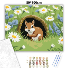 Creative Land Kft Tavaszi mókuspillantás - számfestő készlet – 80×100 cm (Keret nélkül) kreatív és készségfejlesztő