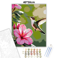 Creative Land Kft Tavaszi rododendron virágok - számfestő készlet – 40×50 cm (Keretre feszítve) kreatív és készségfejlesztő