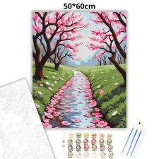 Creative Land Kft Tavaszi sziromtükör - számfestő készlet – 50×60 cm (Keretre feszítve) kreatív és készségfejlesztő