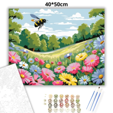 Creative Land Kft Tavaszi vadvirágmező - számfestő készlet – 40×50 cm (Keretre feszítve) kreatív és készségfejlesztő