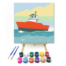 Creative Land Kft Tengeri hajóút - gyerek számfestő készlet – 50×50 cm (Keret nélkül) kreatív és készségfejlesztő