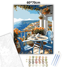 Creative Land Kft Tengerre néző terasz - számfestő készlet – 60×70 cm (Keret nélkül) kreatív és készségfejlesztő
