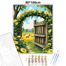Creative Land Kft Vadvirágos kapu - számfestő készlet – 80×100 cm (Keret nélkül) kreatív és készségfejlesztő