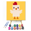 Creative Land Kft Vidám csirke tánca - gyerek számfestő készlet – 30×30 cm (Keret nélkül)