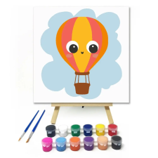 Creative Land Kft Vidám hőlégballon - gyerek számfestő készlet – 30×30 cm (Keret nélkül) kreatív és készségfejlesztő