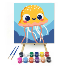 Creative Land Kft Vidám medúza - gyerek számfestő készlet – 50×50 cm (Keret nélkül) kreatív és készségfejlesztő