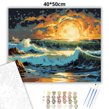 Creative Land Kft Viharos hullámok - számfestő készlet – 40×50 cm (Keretre feszítve) kreatív és készségfejlesztő