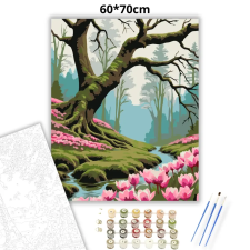 Creative Land Kft Virágzó ciklámenek - számfestő készlet – 60×70 cm (Keretre feszítve) kreatív és készségfejlesztő