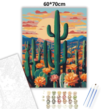 Creative Land Kft Virágzó kaktuszmező - számfestő készlet – 60×70 cm (Keret nélkül) kreatív és készségfejlesztő